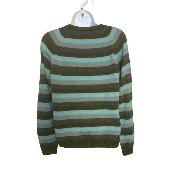 Columbia Womens Small Sweater Striped Crew Neck Angora Blend Gorpcore Hiking - Picture 3 of 8